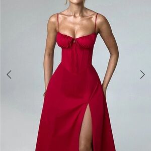 Elegant Red Midi Dress